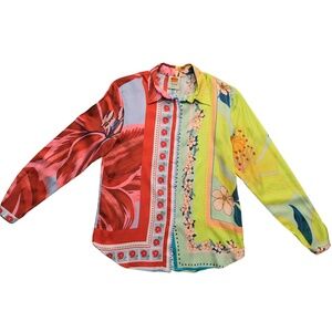 Farm Rio Shelby Buttondown Anthropologie Top Blouse